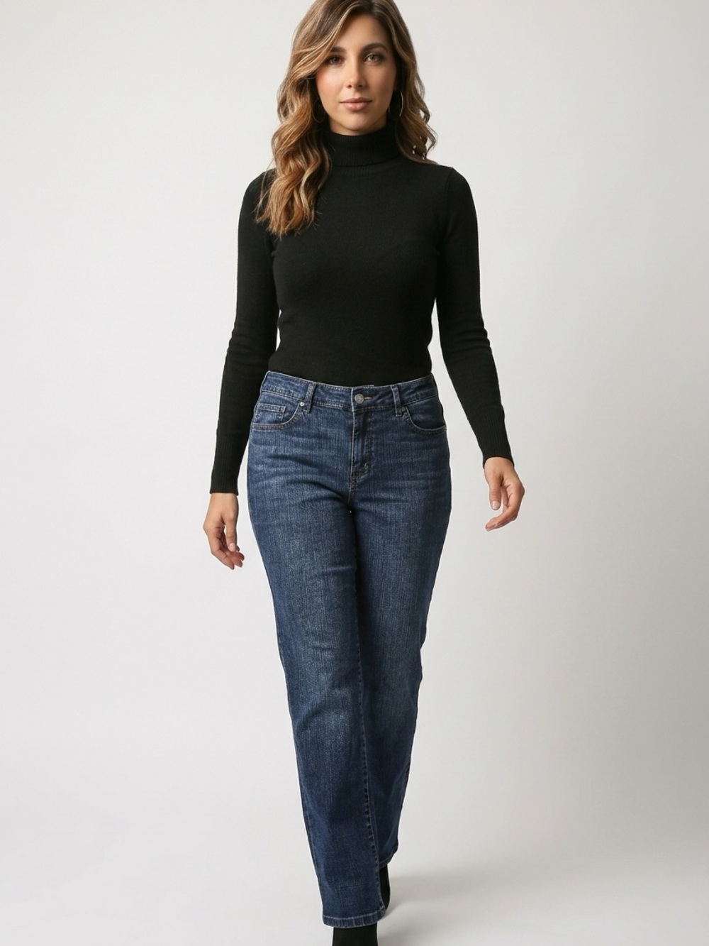 Karyn Boye by Bandolino Dark Wash Straight Leg Jeans Size 10 Stretch Denim